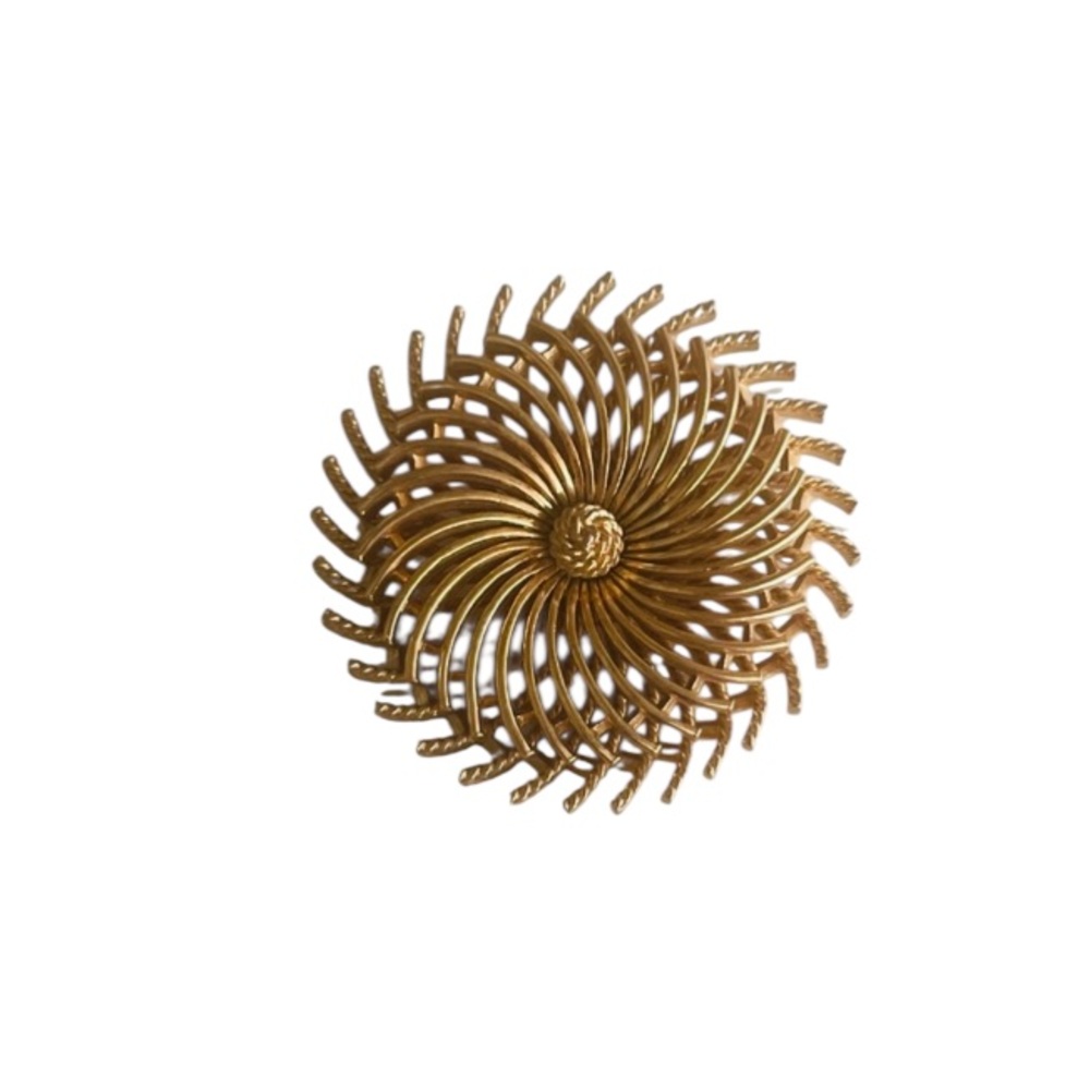 Elegant Vintage Gold Spiral Brooch